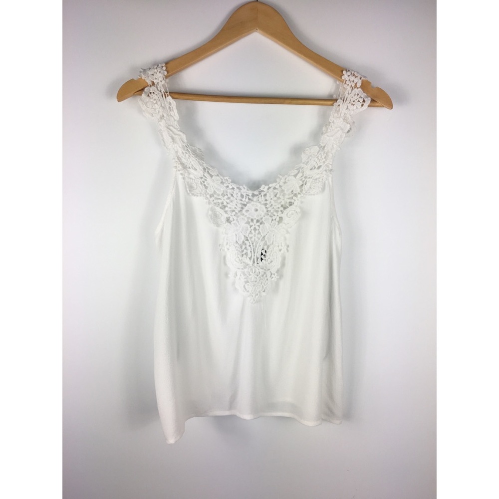 Forever 21 White Crochet Tank